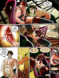Dark Gothic mistress takes the case in her hands and teaches men the lesson of submission. Hot comics.