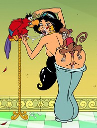 Hot princess Jasmine covered with cum