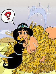 Hot princess Jasmine covered with cum