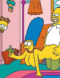 Xxx Simpson - Homer Marge baise avec un autre homme, Marge se trouve sur le sol recouvert de sperme.