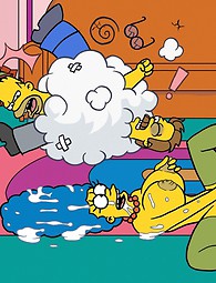 Simpson xxx - Homer fucks Marge together with another man, Marge lies on the floor covered with cum.