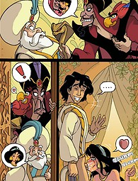 Cómics calientes con charcters traviesos del famoso dibujo animado Aladdin. Ahora es el turno de la princesa Jasmine de pedir deseos.