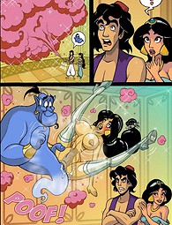 Hot Comics mit frechen charcters von berühmten Cartoon Aladdin. Jetzt ist es Prinzessin Jasmine an der Reihe, Wünsche zu machen.