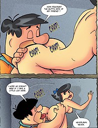 Betty Rubbles sur la langue de Fred Flintstone