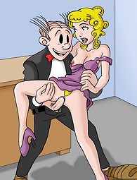 Blondie is all over Dagwood's cock