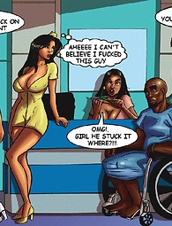 Sexy nurses in the hospital - interracial comics