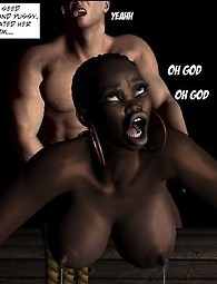 Sexy ebony chick bound and stuffed by white man's meat. Hot blow jobs in ebony lips!