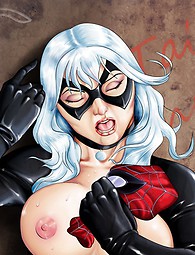 Seins nus Avril avoir des rapports sexuels avec Rocksteady, Batman est fisting Harley Quinn, Spider-Man baise Black Cat