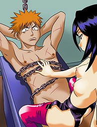 Redheads and brunettes from Bleach handle big cocks