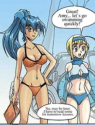 Two young nude girls fucked by underwater monster