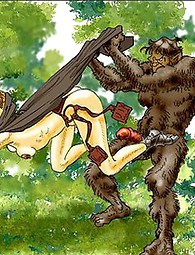 Primal nude women fucked by savage gorillas