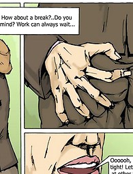 Geknittertes Büro Hündin bekommt Kehle gefickt von einem gut bestückten jüngeren Hengst