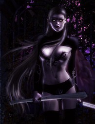 美しくセクシーな天使、女性吸血鬼と戦士の女の子の熱い写真