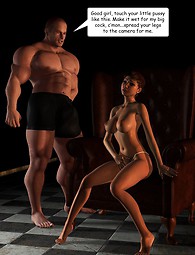 Muscle man fucks slim babe