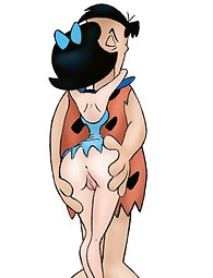 Fred Flintstone fucks Rubbles wife in her tight asshole.