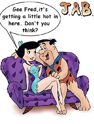 Fred Flintstone baise Rubbles femme dans son trou du cul serré.