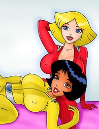 Busty et big dick toon dames. Trans porno de Futurama et bisexuelles baisent avec les super-héros