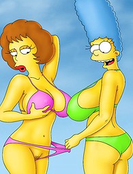 Große Brüste in toons. Naked toon Babes mit riesigen Klopfer grotesk gezeichnet