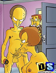 Aventures sexuelles impressionnant avec Simpsons. Quelques dames de The Simpsons jamais obtenir assez de sexe