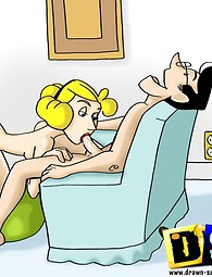 Blond toon MILF baisée. Papa baise maman dans la série impressionnante de photos porno toon