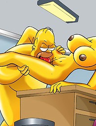 Busty beauté de Simpsons frappé