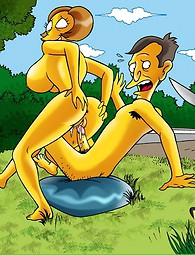 Busty beauté de The Simpsons. Stacked bombasse de The Simpsons baise tout le monde dans son voisinage