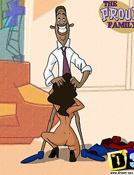 Sexo interracial con familia orgullosa. Semental negro de The Proud Family follando sus viciosas