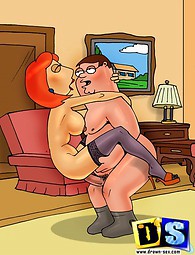 Family Guy et sa bourgeoise. Peter Griffin profiter de la chatte de Lois de tous les angles imaginables