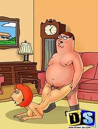 Family Guy et sa bourgeoise. Peter Griffin profiter de la chatte de Lois de tous les angles imaginables