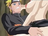 Pareja de adolescentes de Naruto y Sakura tener buen sexo al aire libre.