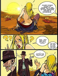 Filthy Wüste roamer greift eine sexy Hexe sex comics