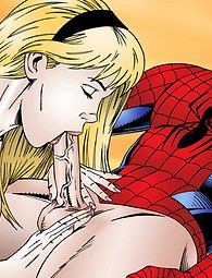 Cartoon comic woman have sex with Spiderman
