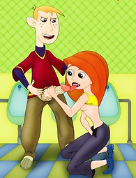 Sexy Kim Possible licks and sucks Ron's cock