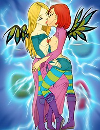 BRUJA porno de dibujos animados - Will y Cornelia besos de lesbianas
