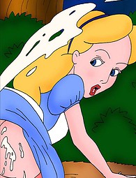Cartoon sex party with Alice in Wonderland