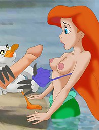 The little Mermaid Ariel masturbates