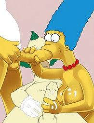 Marge from the Simsons cartoon sucking dick,  Marge fucking with a horny clown