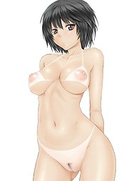 Anime girls solo pose nude