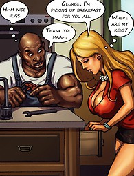 Hot milf et jeune salope dans la bande dessinée interracial